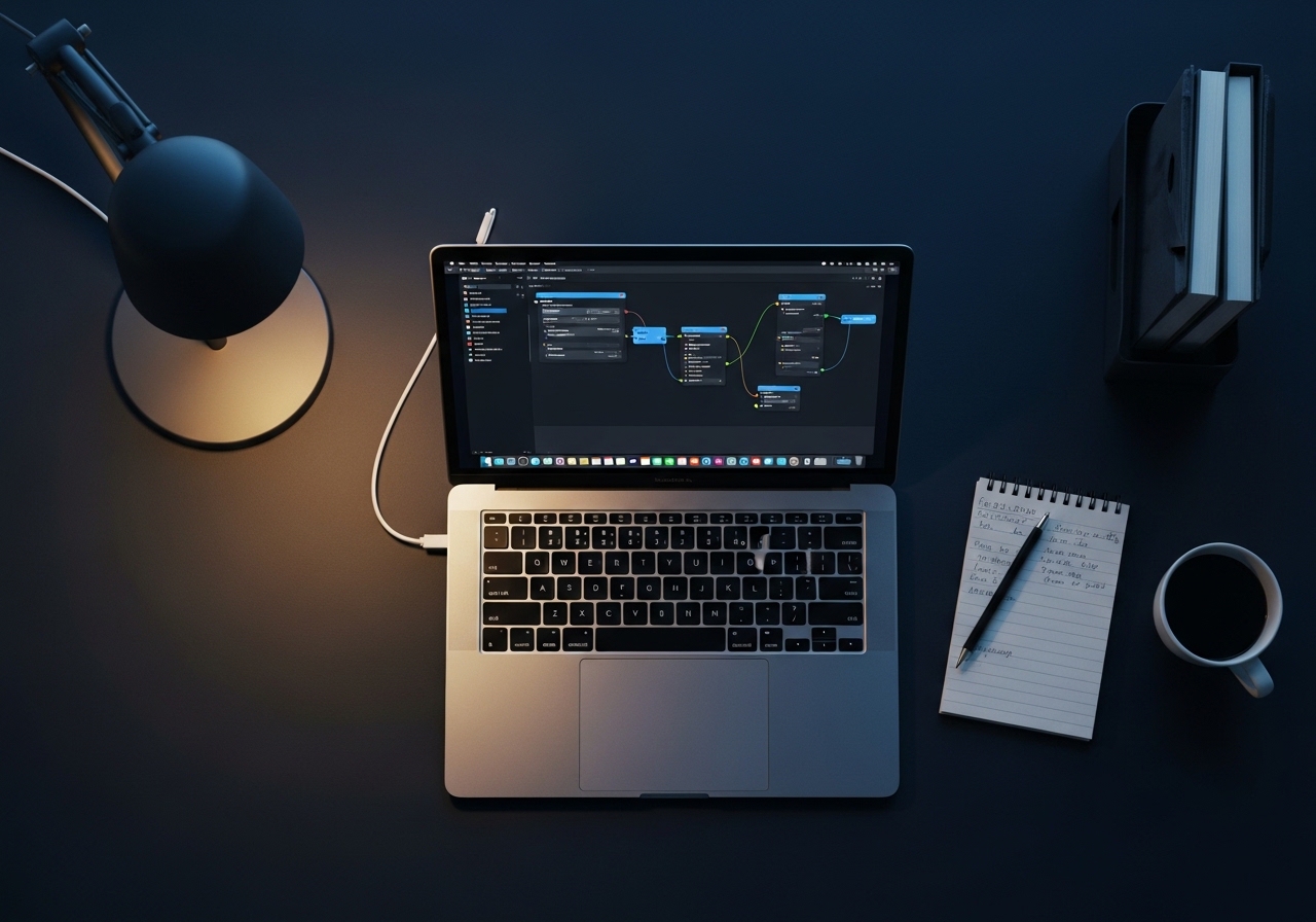 AI agent deployment for business — five-step pipeline visualized as ascending nodes with progress indicators