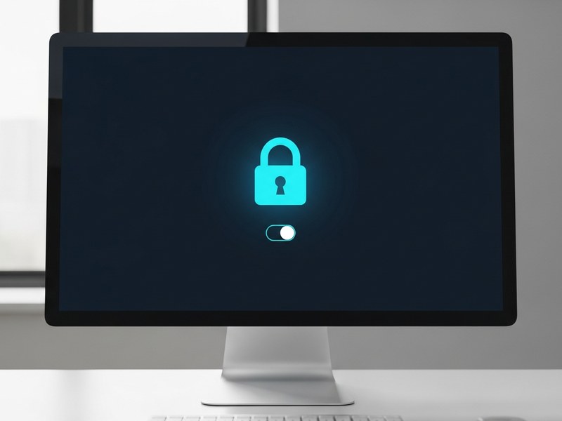 A single monitor displaying a scoped API key permissions panel with a lock icon, no legible text, no person visible