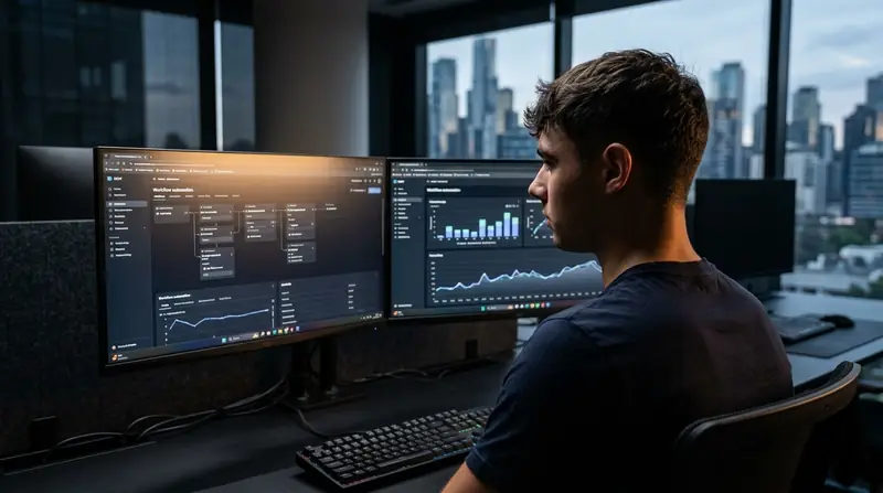 Claude Code Routines review: Dominik Gabor testing plain English business automation at workstation