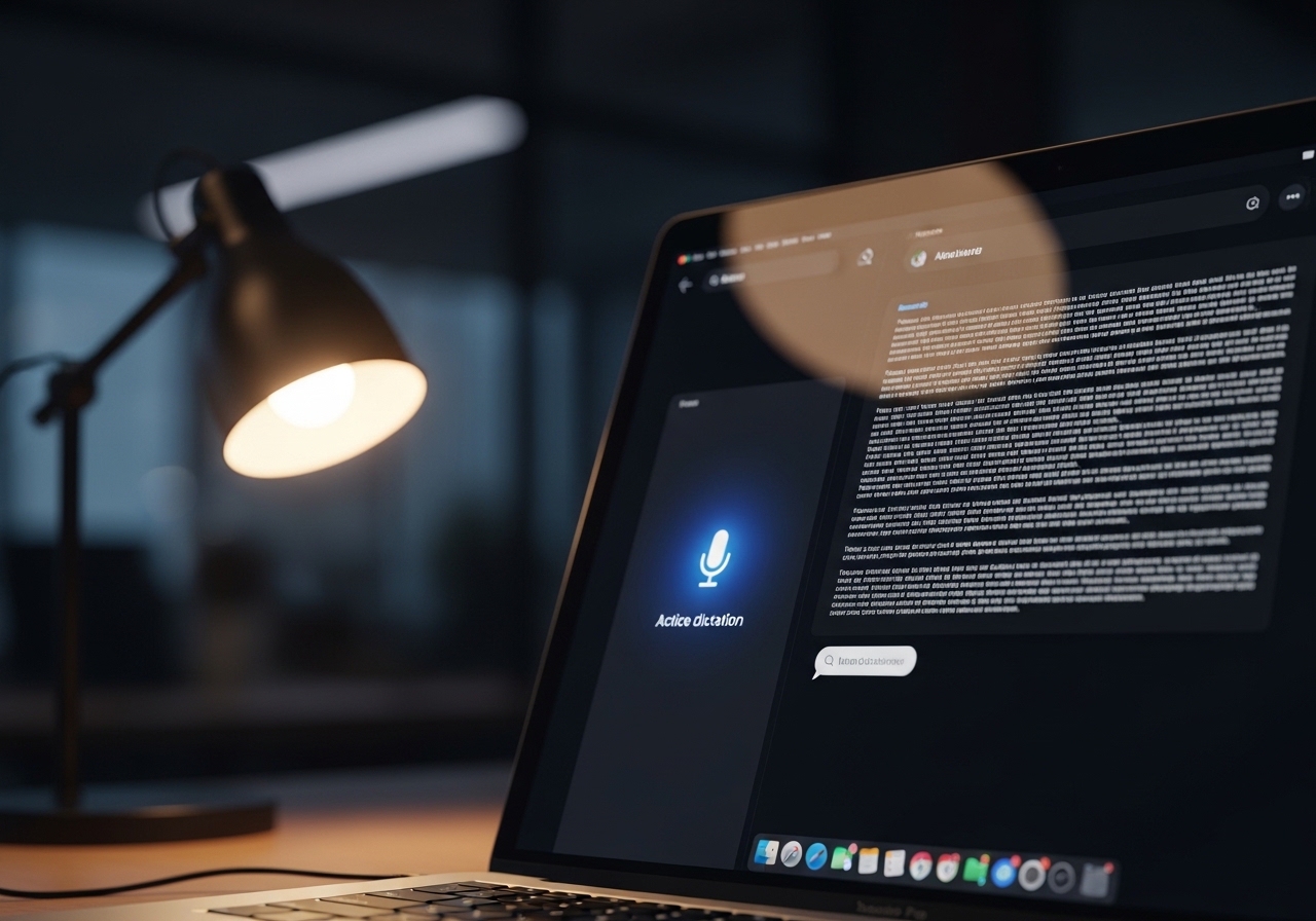Wispr Flow review 2026, MacBook screen showing voice dictation into Claude AI chat interface