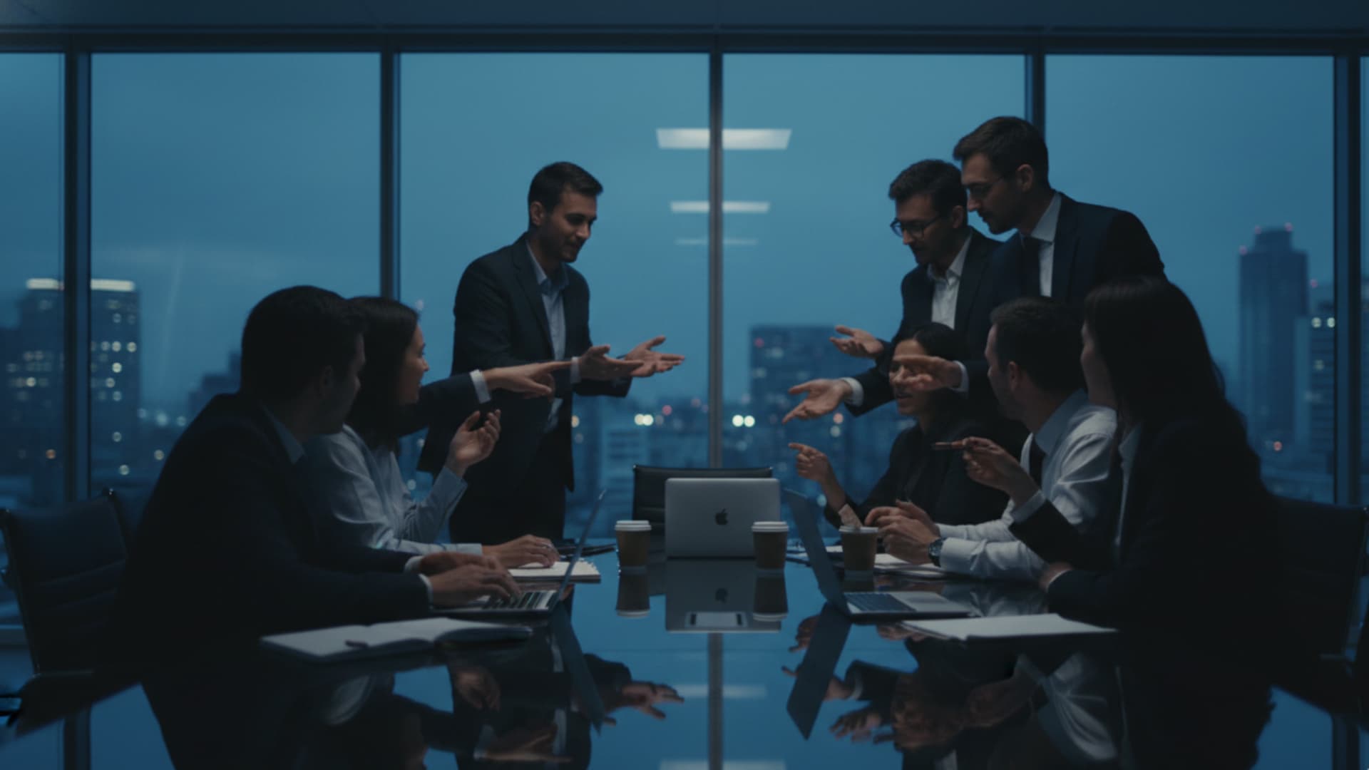 AI team training session in a modern boardroom setting